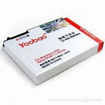 Mobile Phone Battery with 1,400mAh Capacity, Compatible with BlackBerry 9500/8900/9530/9630